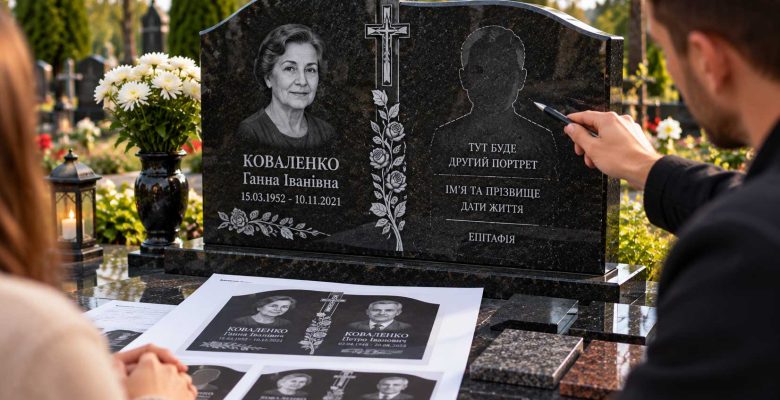 Як залишити місце для другого портрета або напису на пам’ятнику